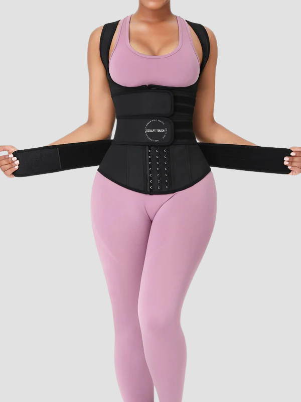 Triple Belt Rubber Vest Sport Girdle Waist Trainer