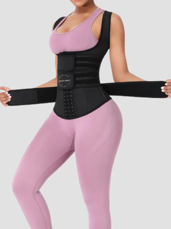 Triple Belt Rubber Vest Sport Girdle Waist Trainer