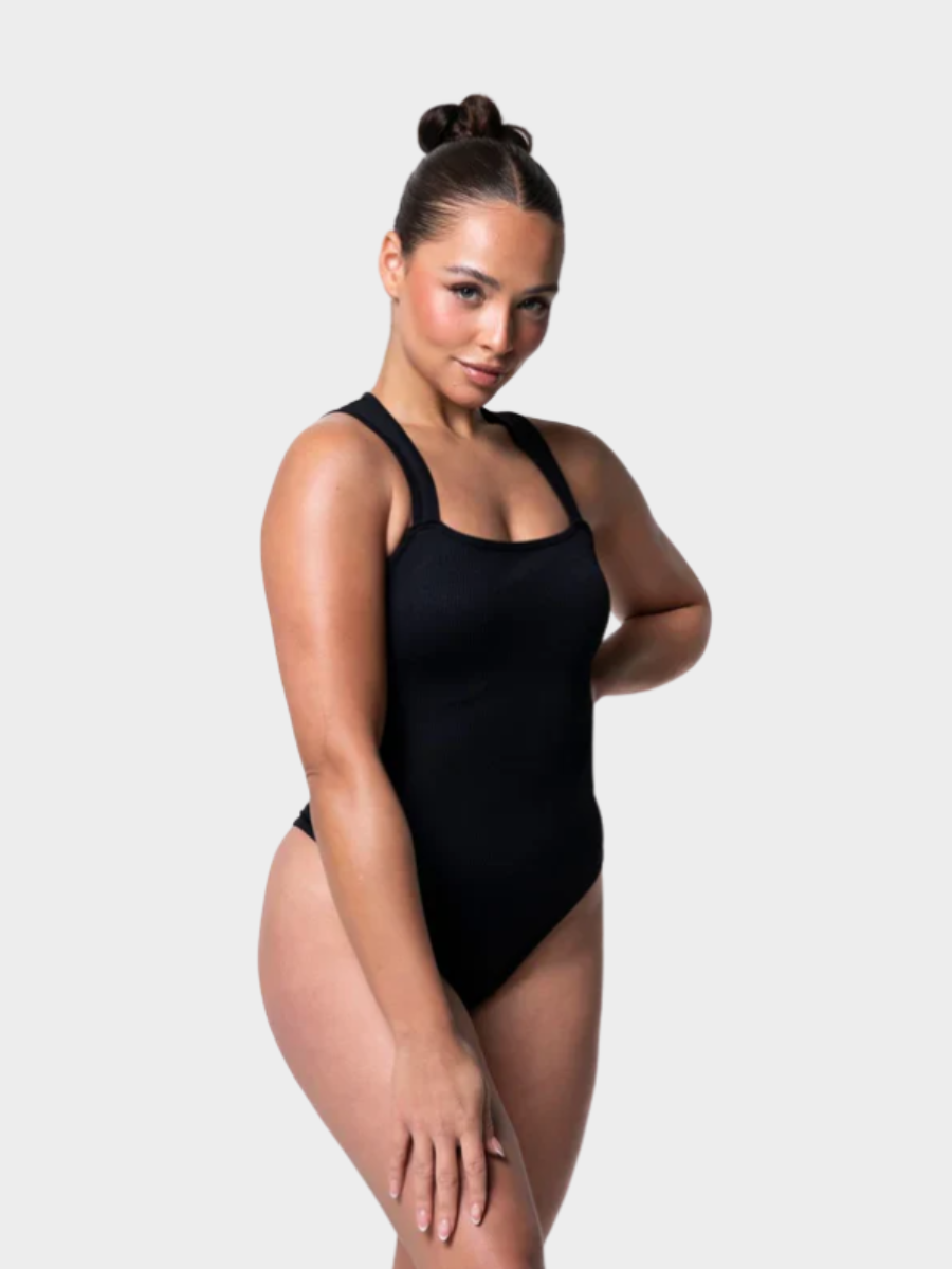 Body côtelé en forme de sablier