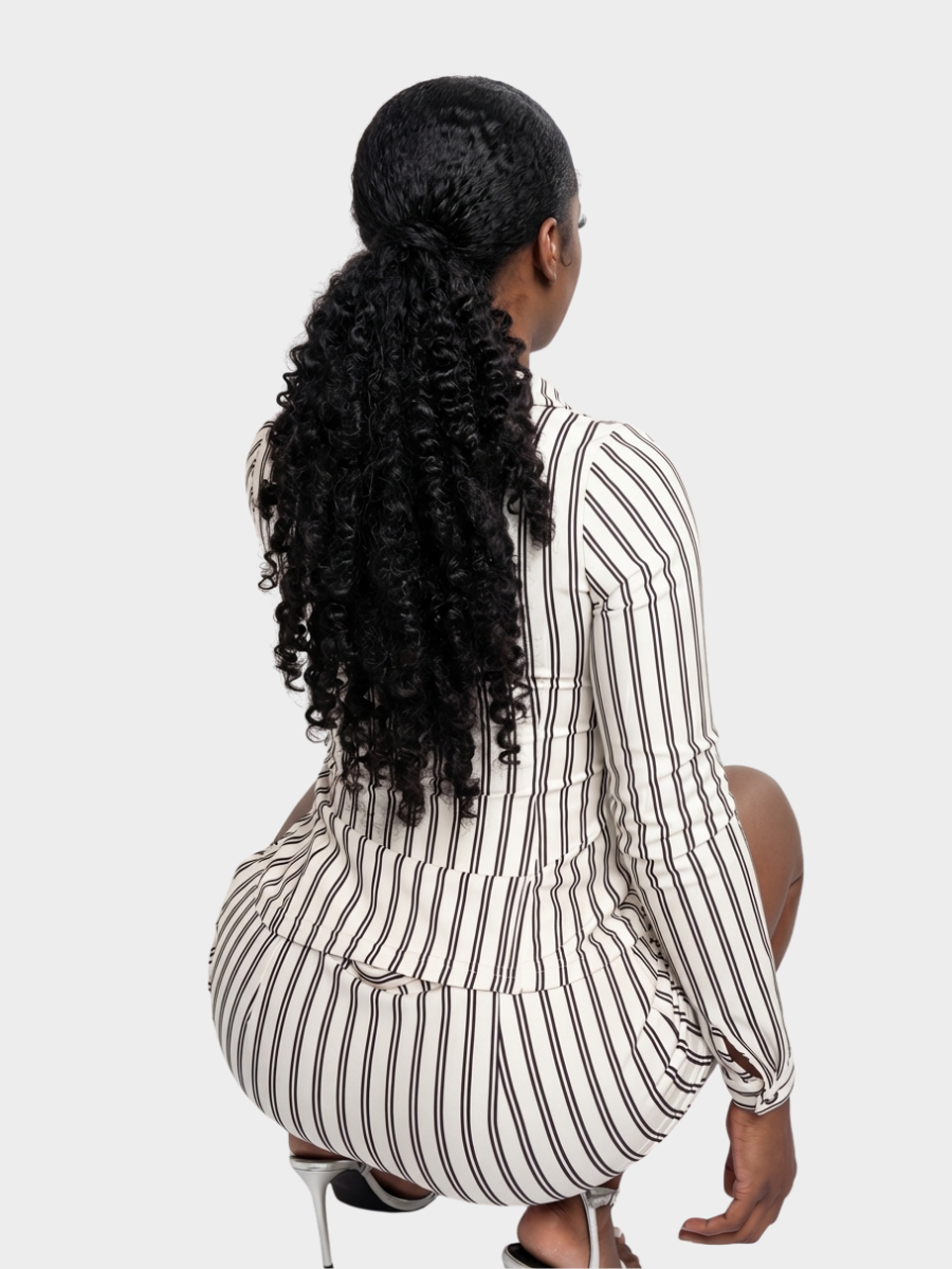 Striped Buttoned Set