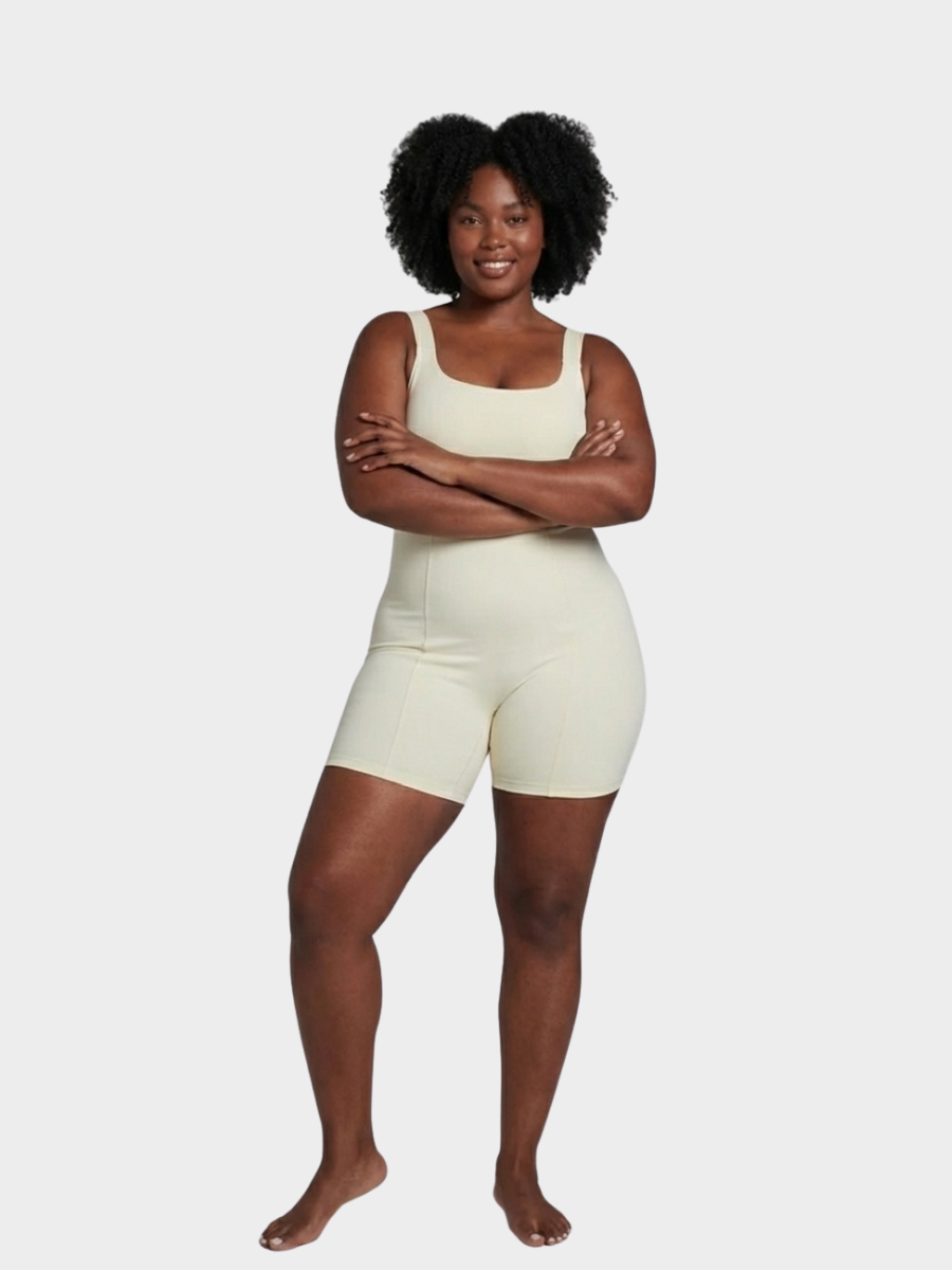 Body-Hugging Square Romper