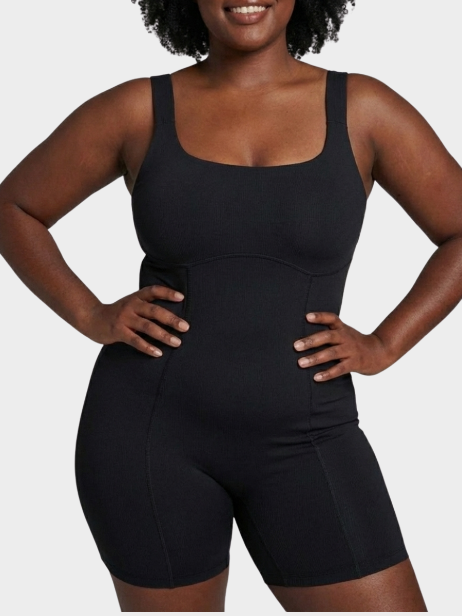 Body-Hugging Square Romper