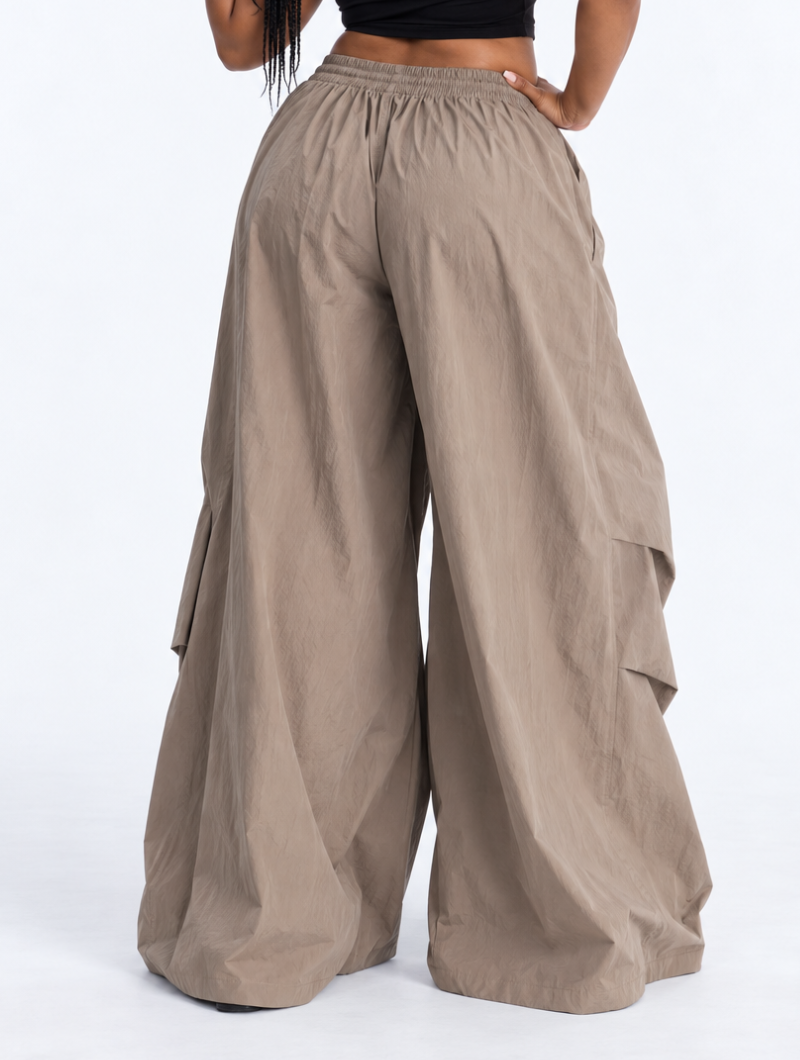 Pleated Wide Utility Pants