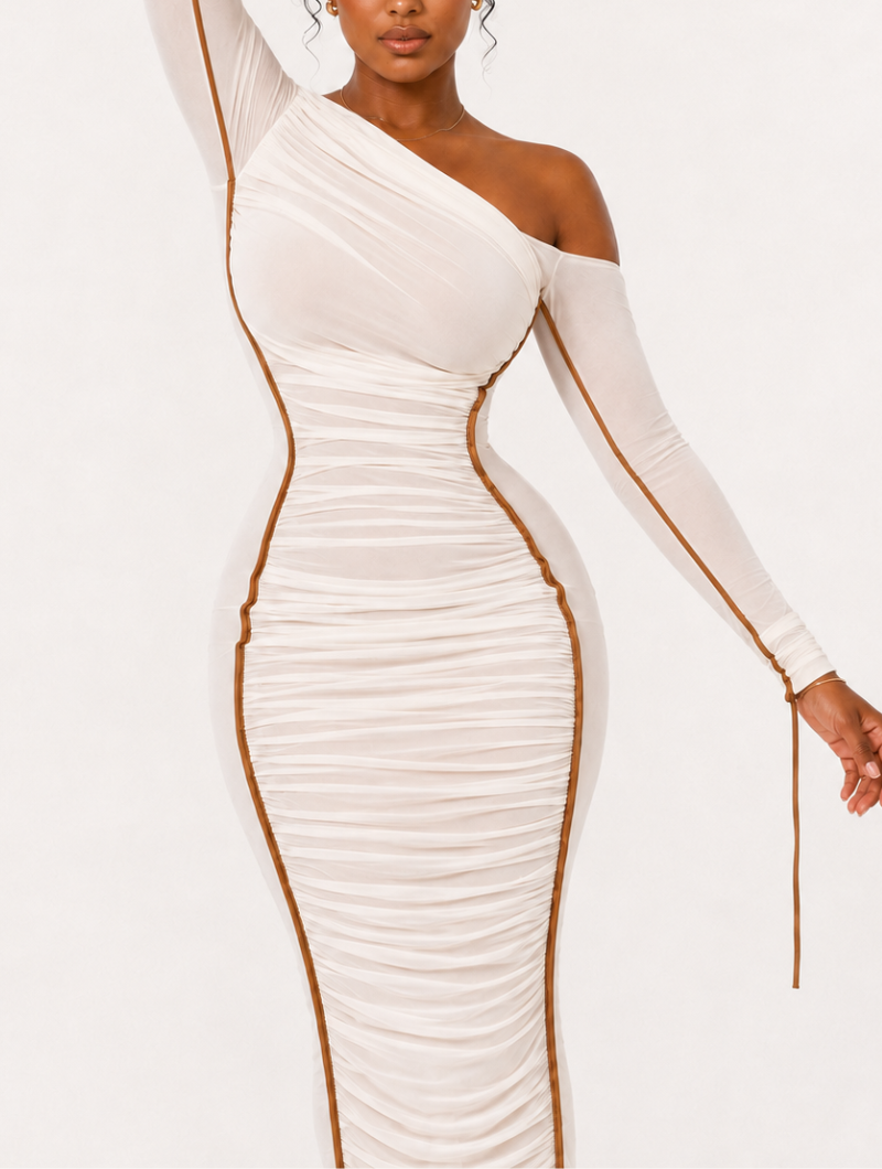 Ivory Hourglass Midi Dress