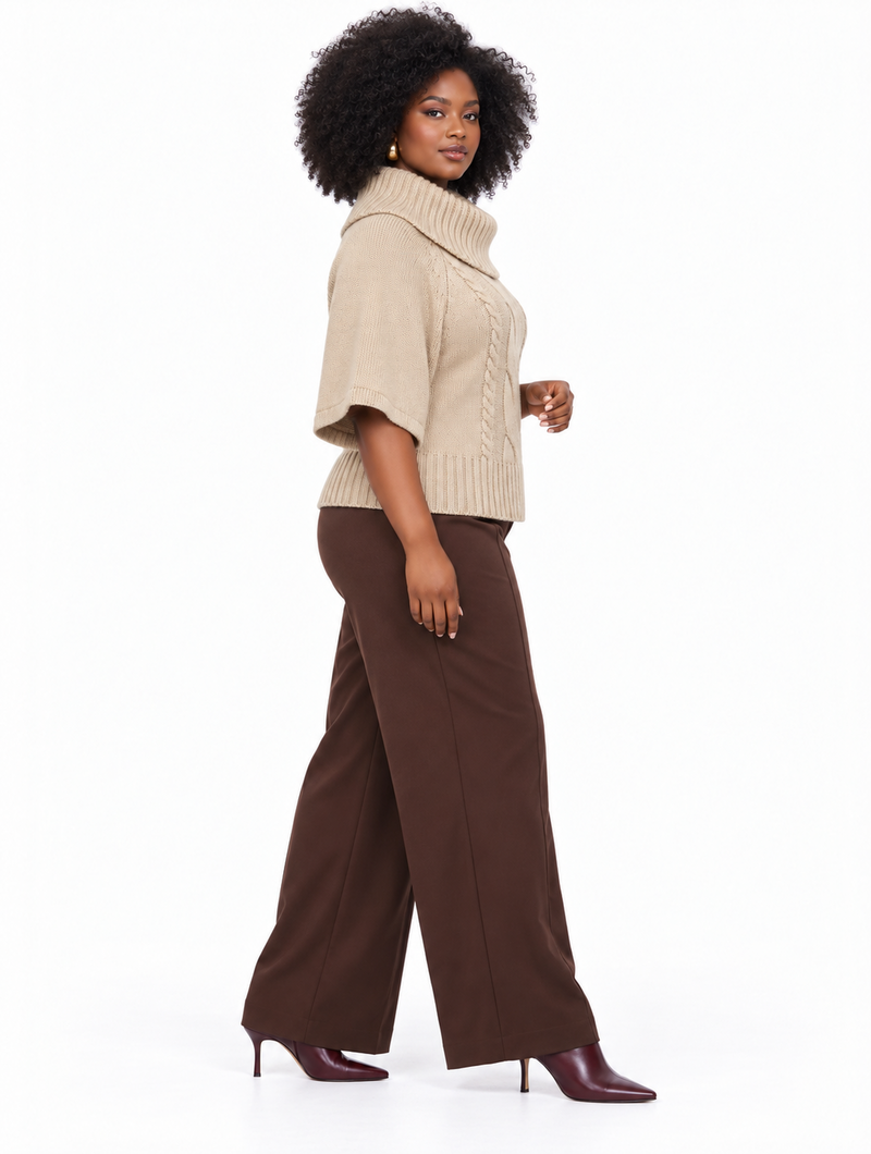 Cable Cowl Knit Top