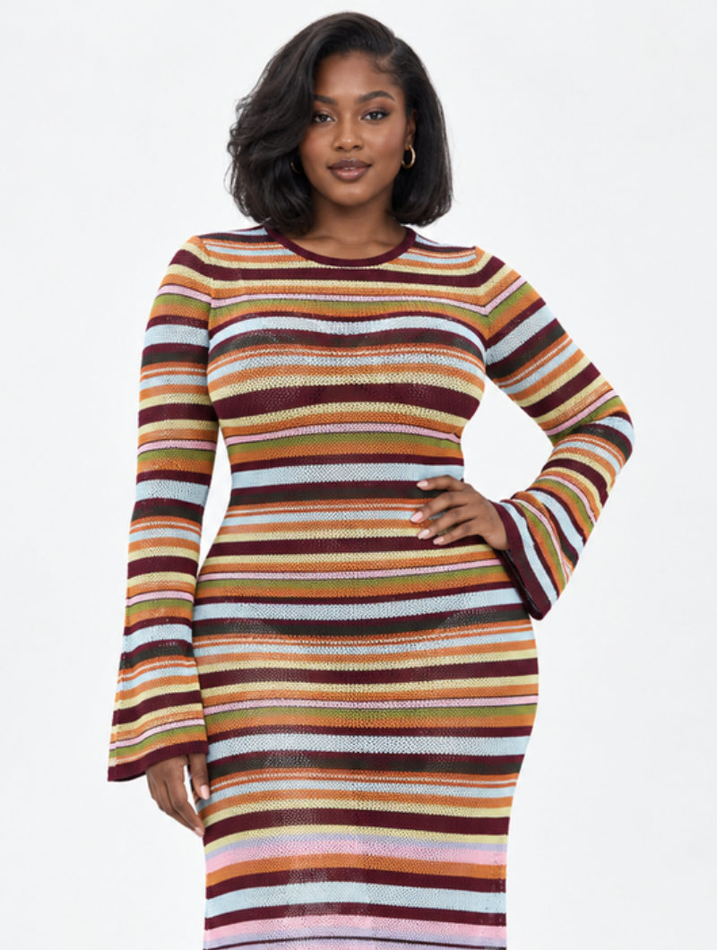 Open Back Stripe Maxi
