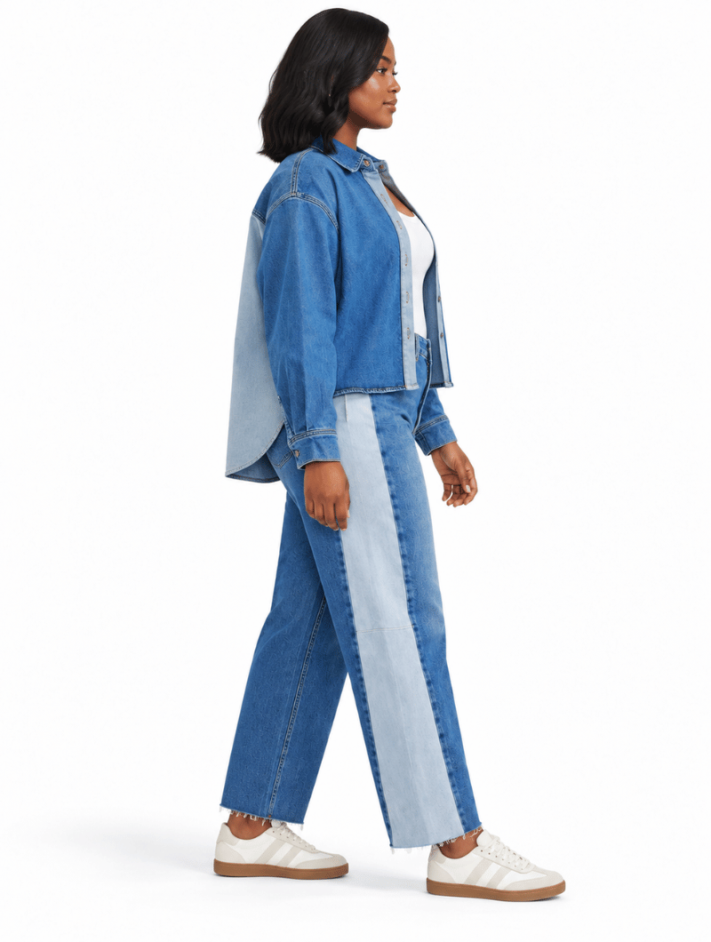 Colorblock Denim Co-ord