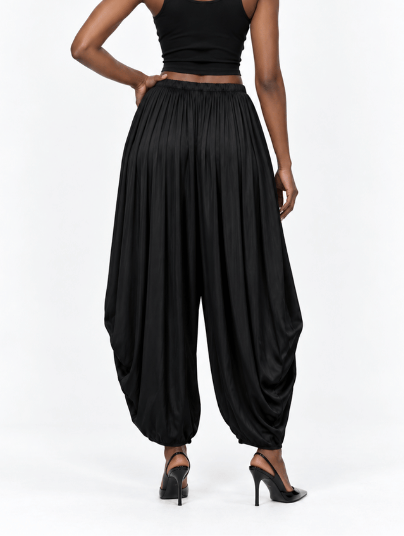 Satin Draped Balloon Pants