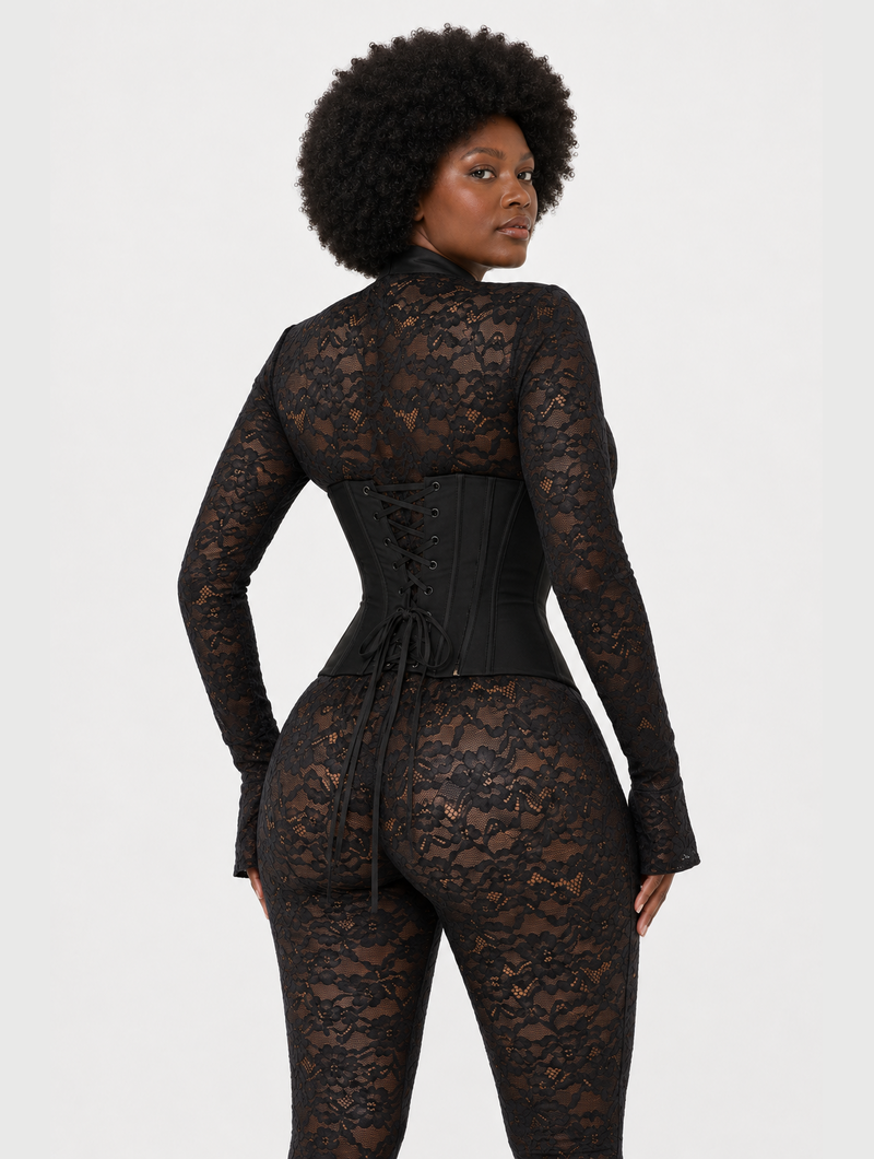Lace Capri Corset Jumpsuit