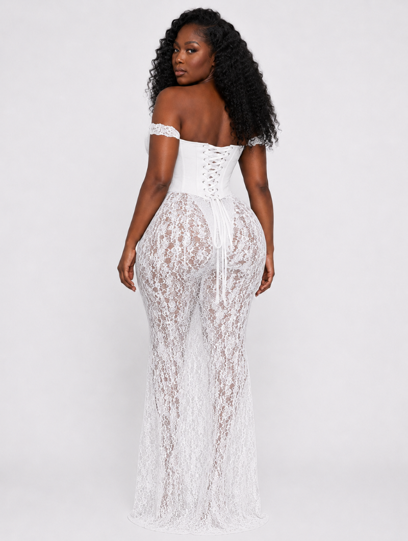 Sheer Lace Corset Maxi (Pre-Order)