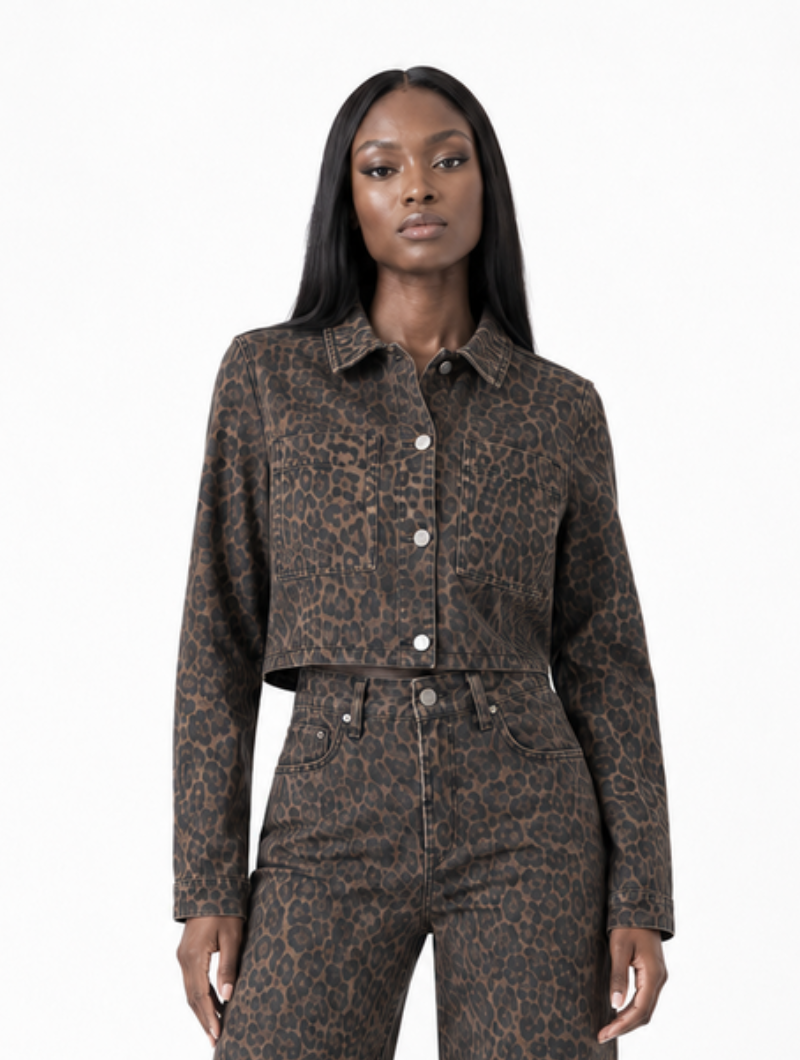 Leopard Denim Matching Set