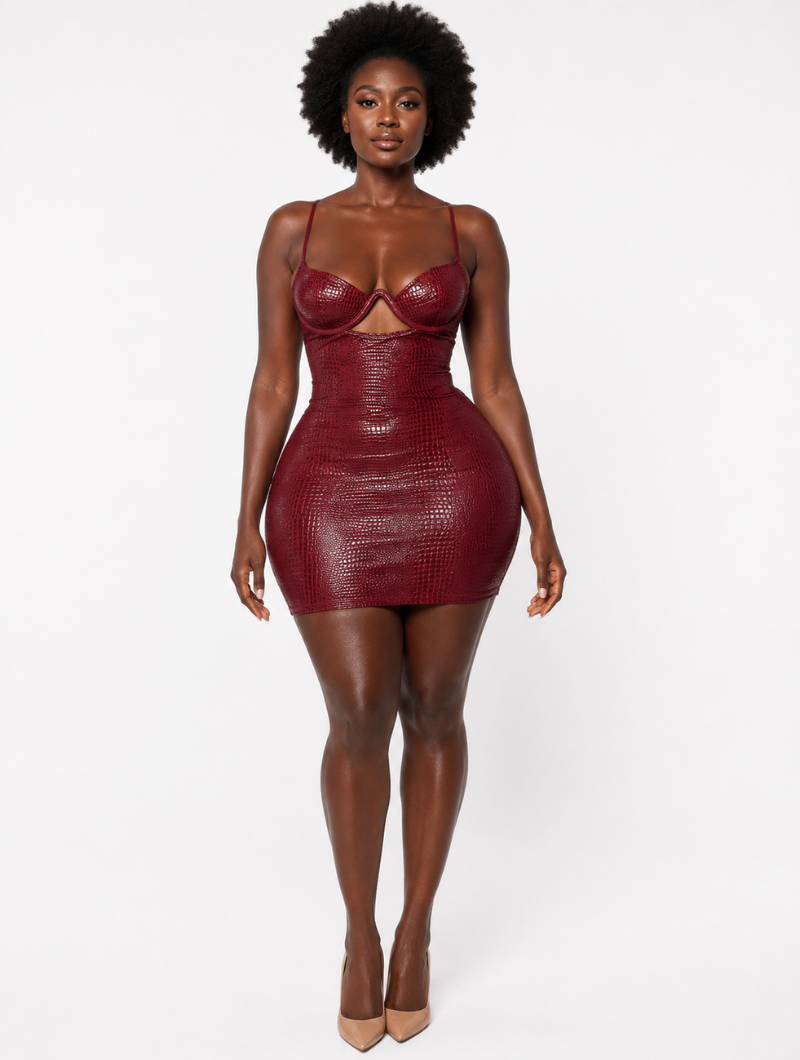 Croc Underwire Mini Dress