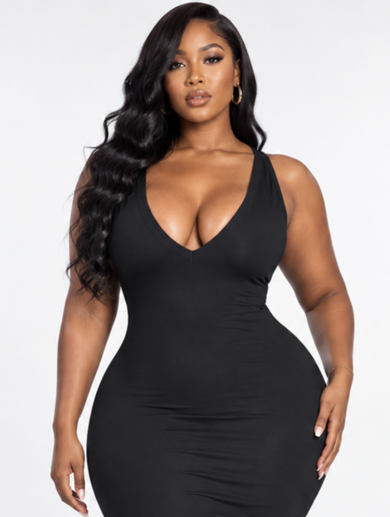 Hourglass Plunge Maxi Dress