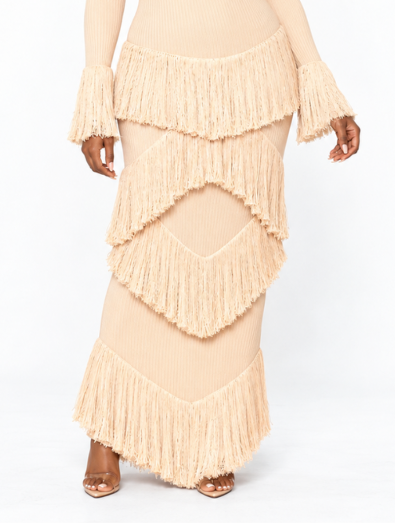 Tiered Fringe Maxi Dress