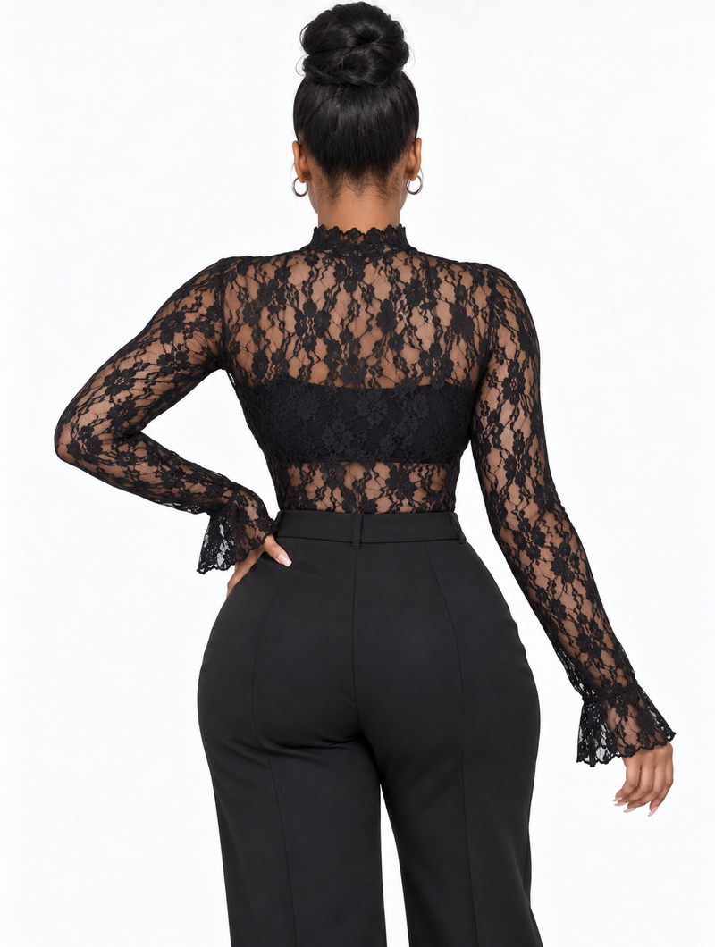 Bell Sleeve Lace Top