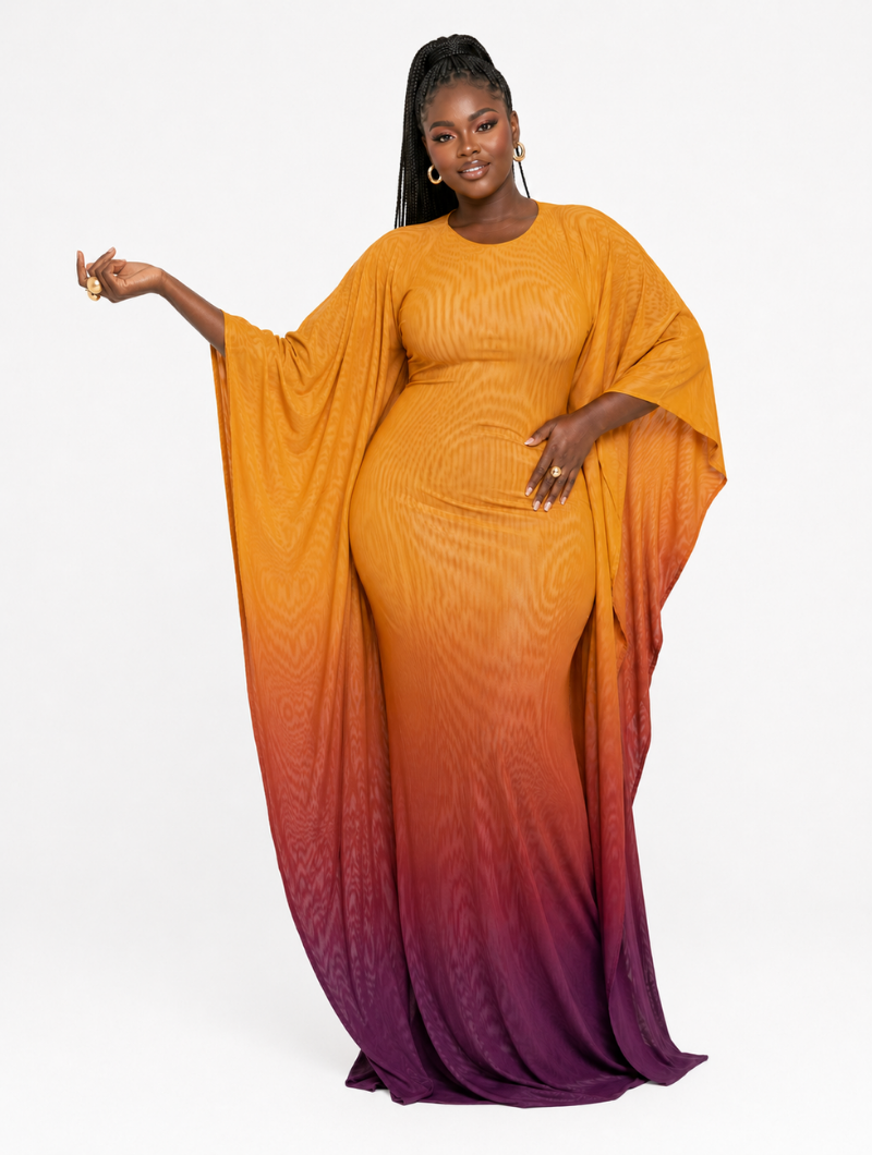 Reversible Sunset Cape Dress