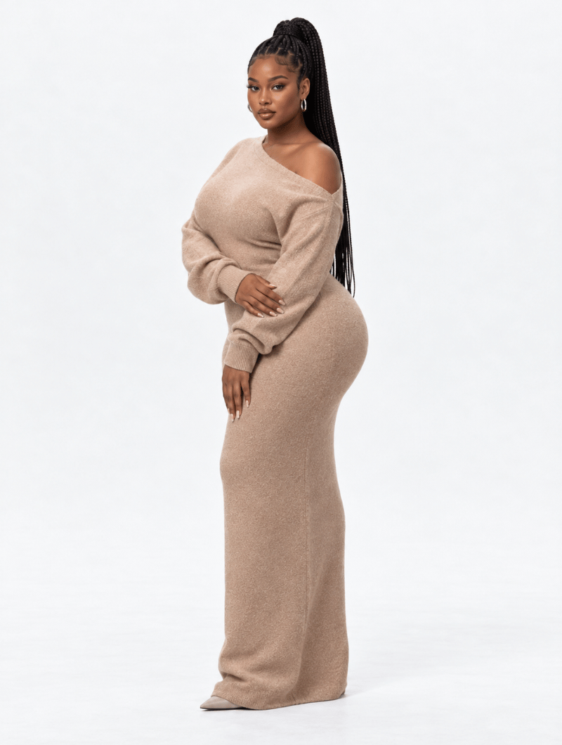 Off-Shoulder Cozy Maxi