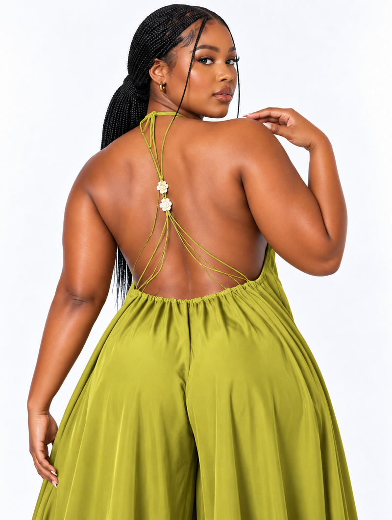 Nursing Backless Palazzo Jumpsuit