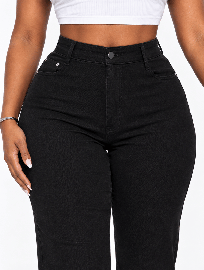 Hourglass Black Straight Jeans