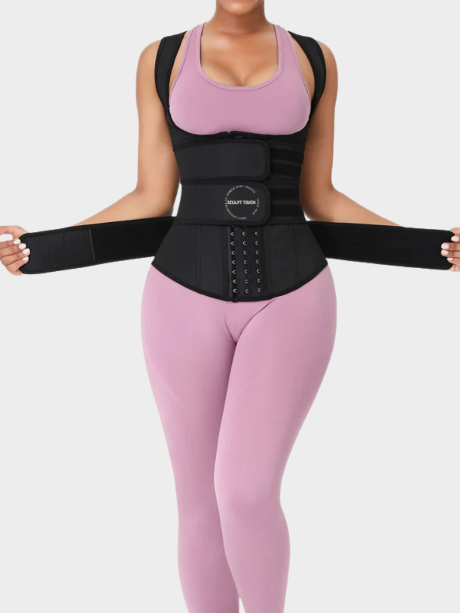 Triple Belt Rubber Vest Sport Girdle Waist Trainer
