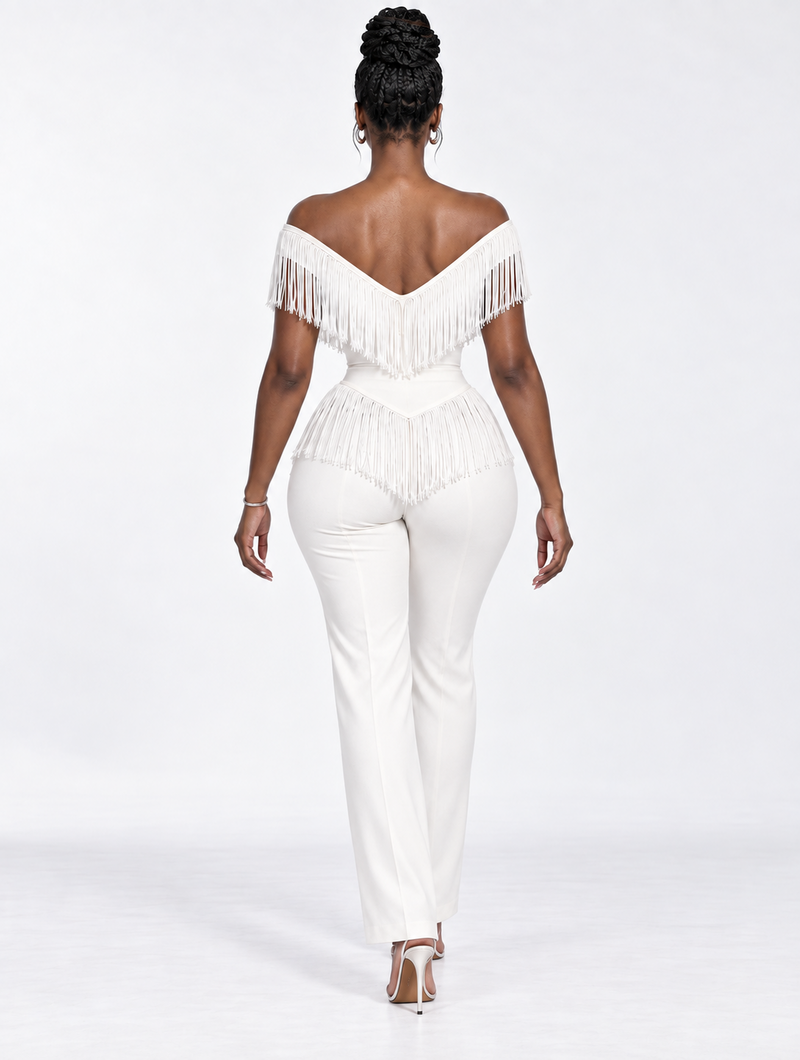 Fringe Off-Shoulder Bustier