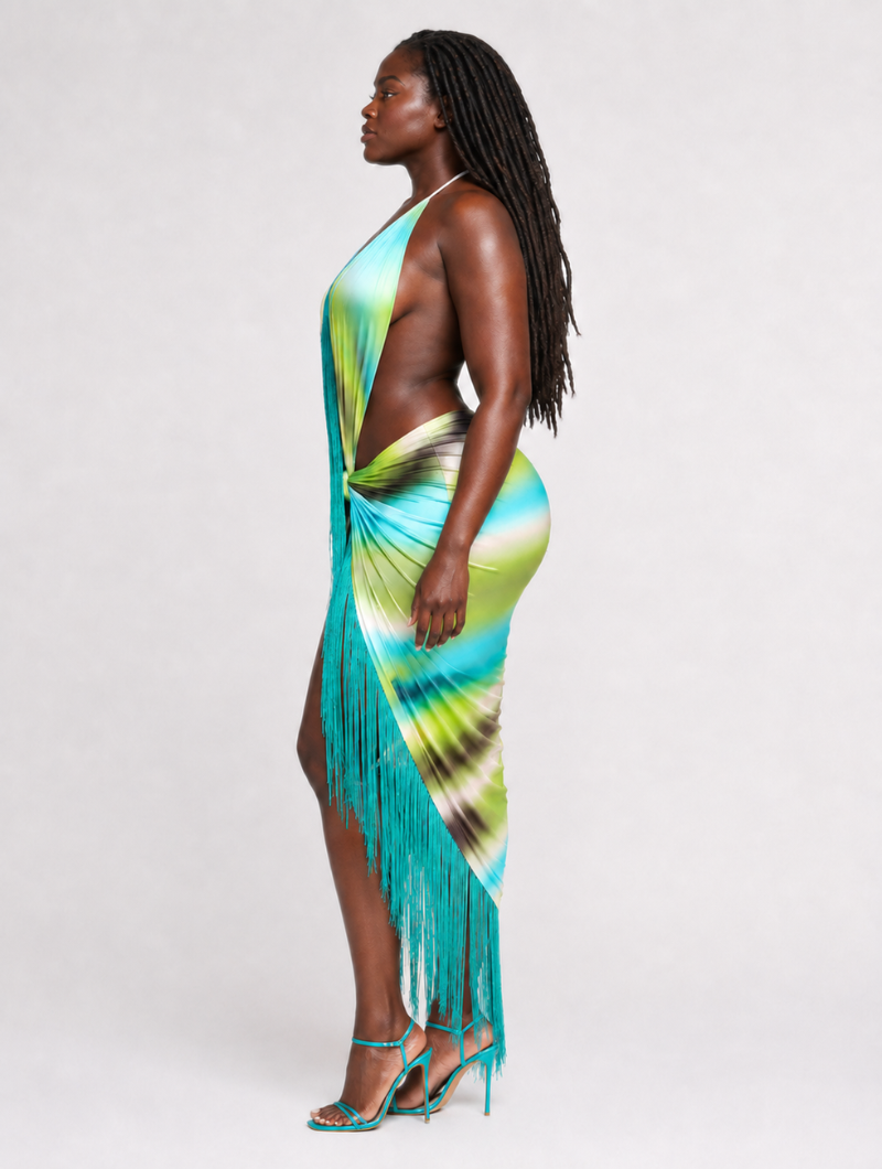 Ocean Wave Fringe Dress (Pre-Order)