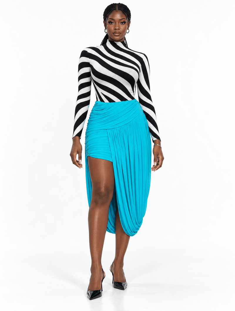 Zebra Ruched Two-Piece