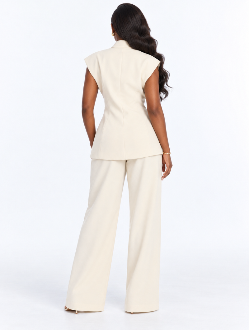 Modern Cream Pant Suit