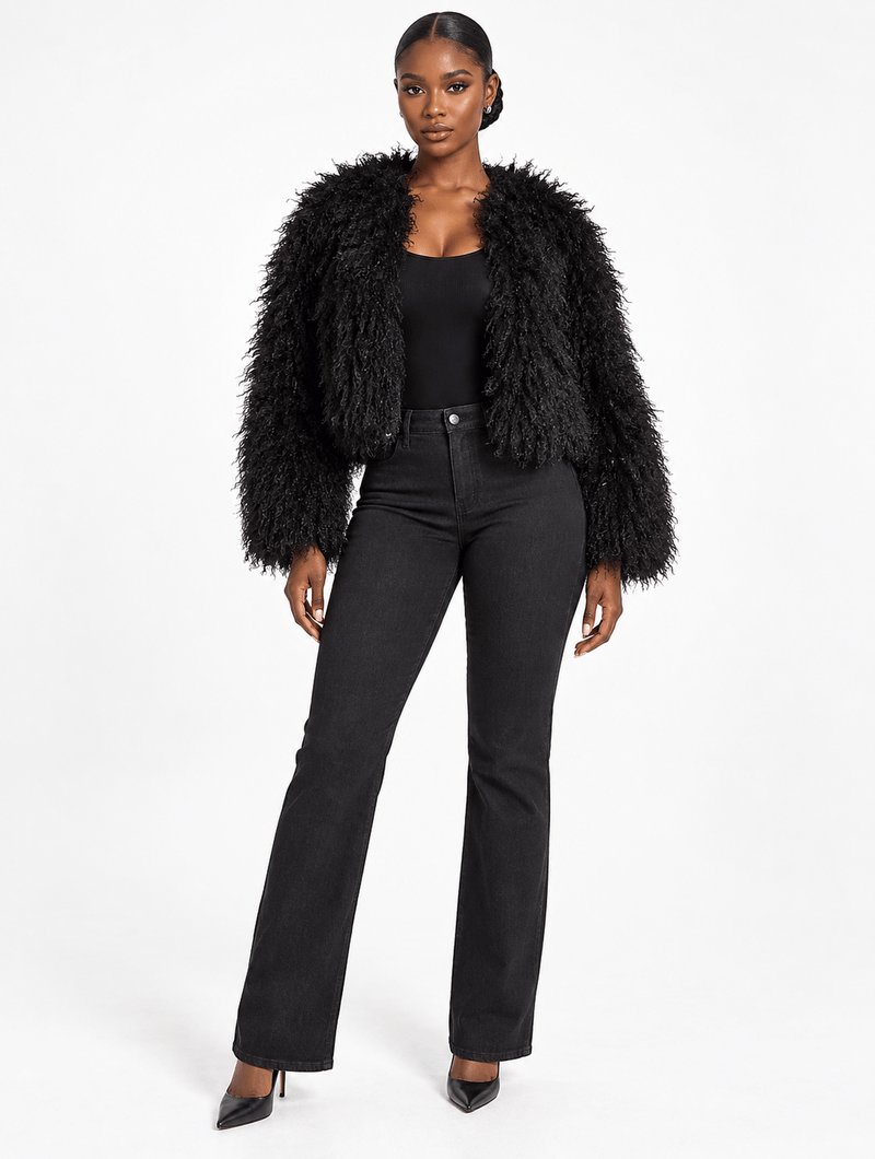Glam Shaggy Crop Jacket