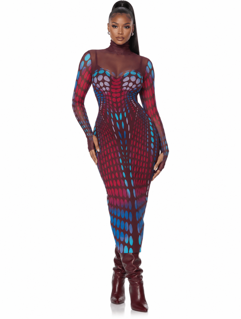 Thermal Dot Midi Dress