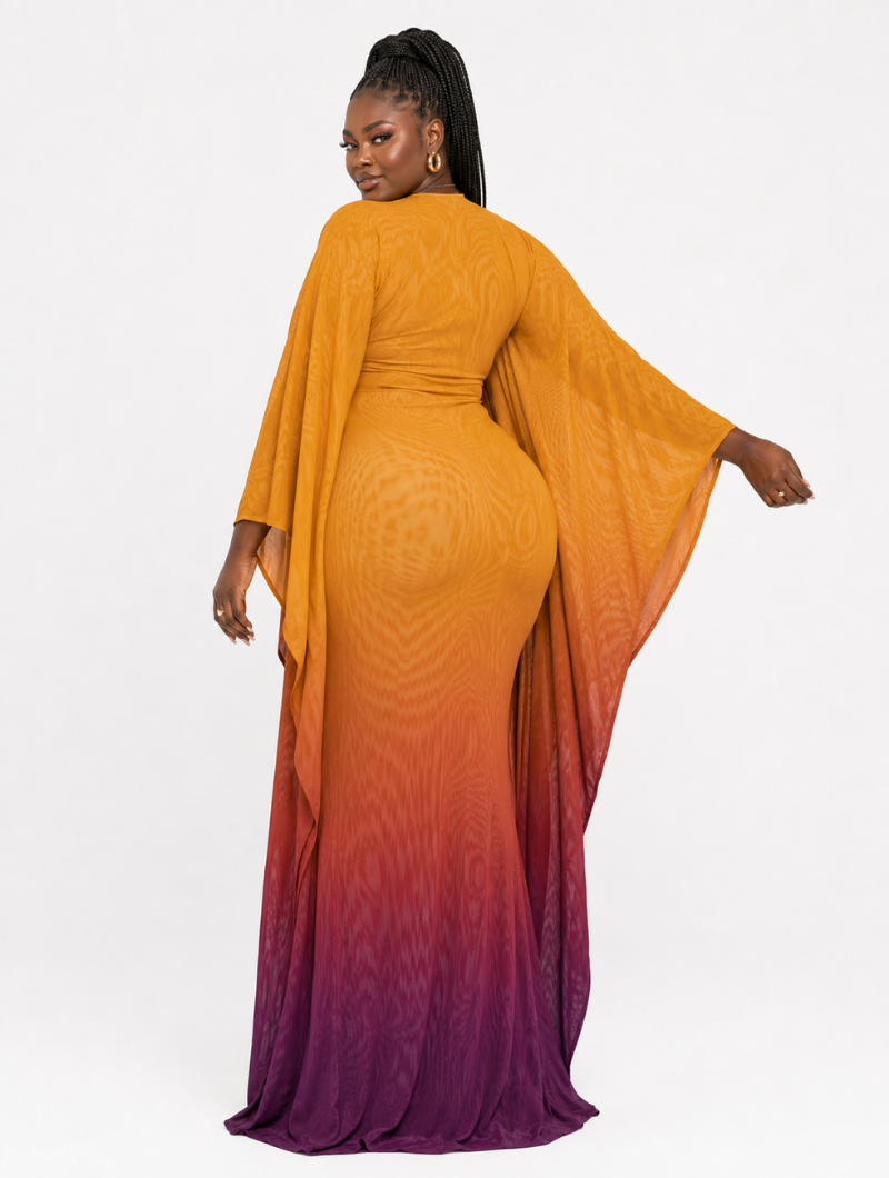 Reversible Sunset Cape Dress