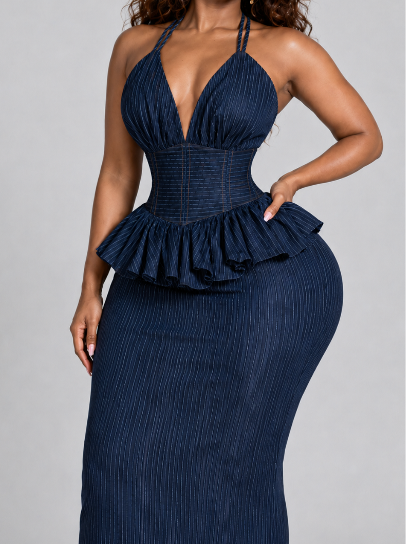 Hourglass Denim Peplum Set