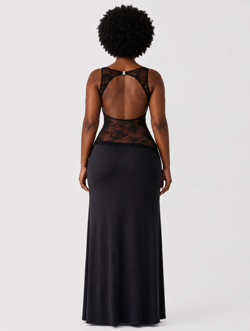 Lace Waistband Maxi Dress