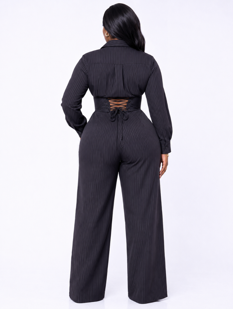 Pinstripe Corset Pant Set