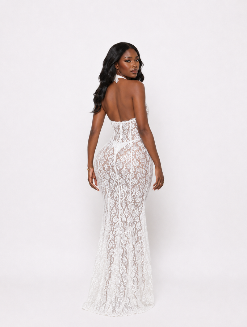 Lace Cutout Maxi Dress