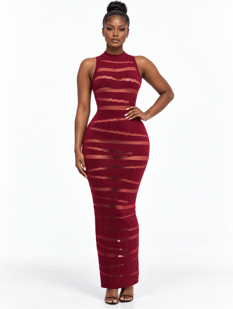 Sheer Stripe Maxi Dress (Pre-Order)