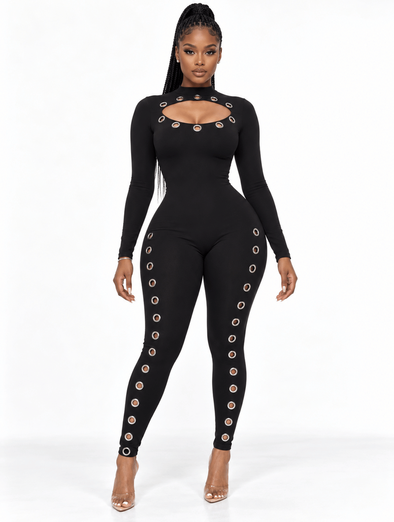 Grommet Cutout Catsuit