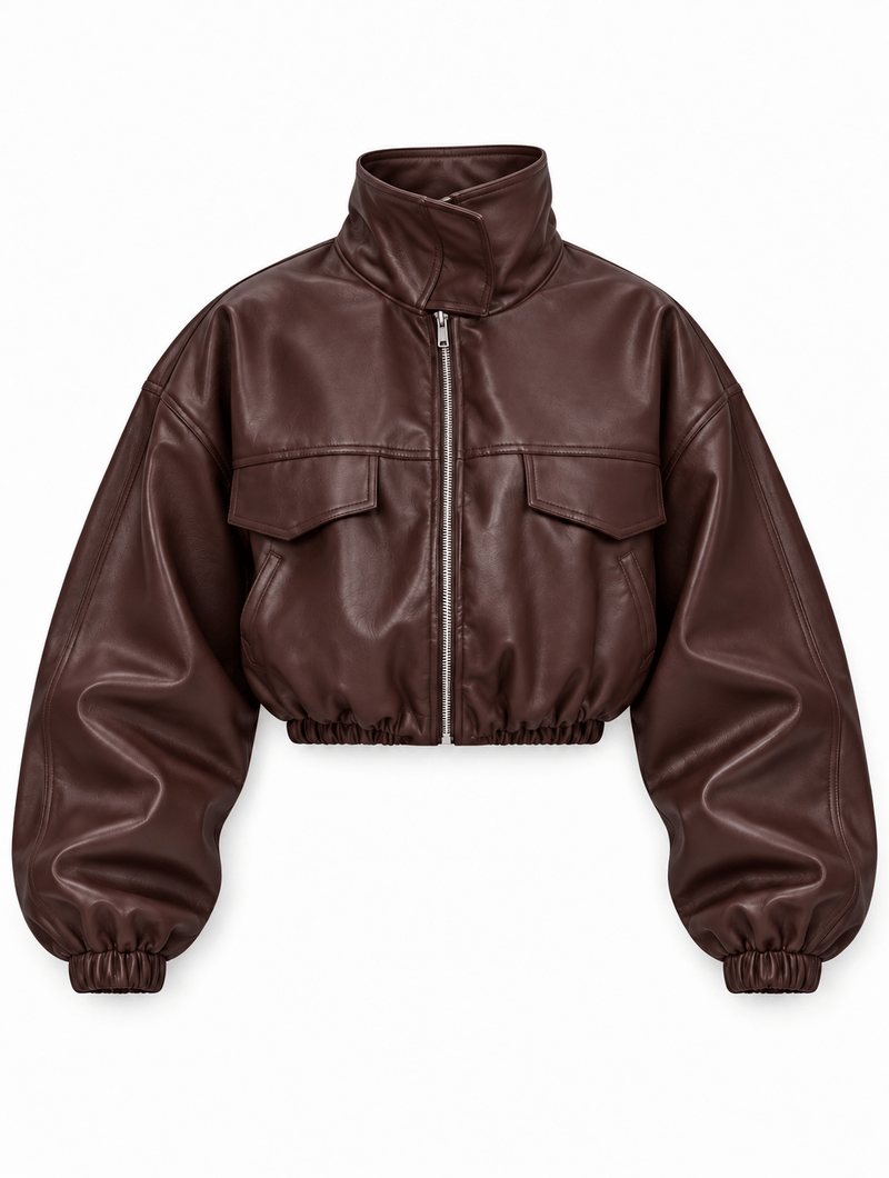 Mocha Leather Knit Set