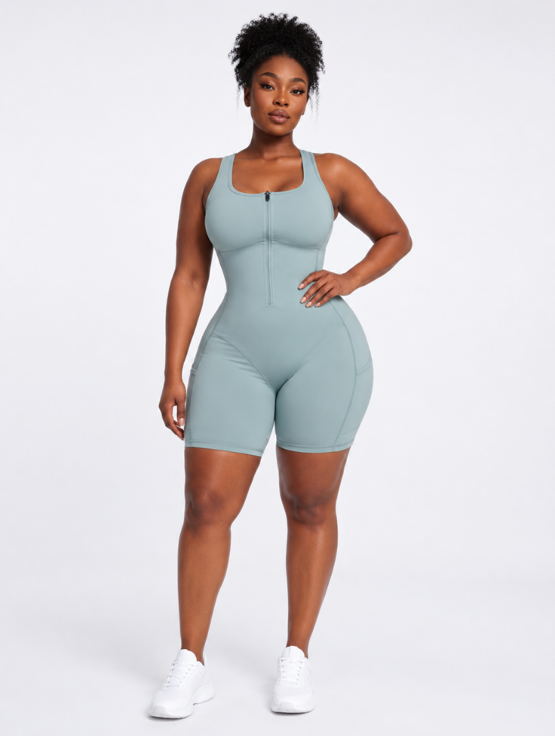 Zipper Pocket Active Romper