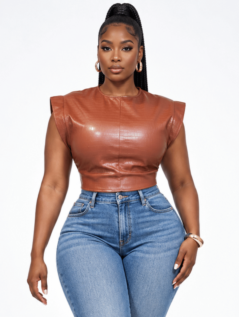Croc Shoulder Pad Top