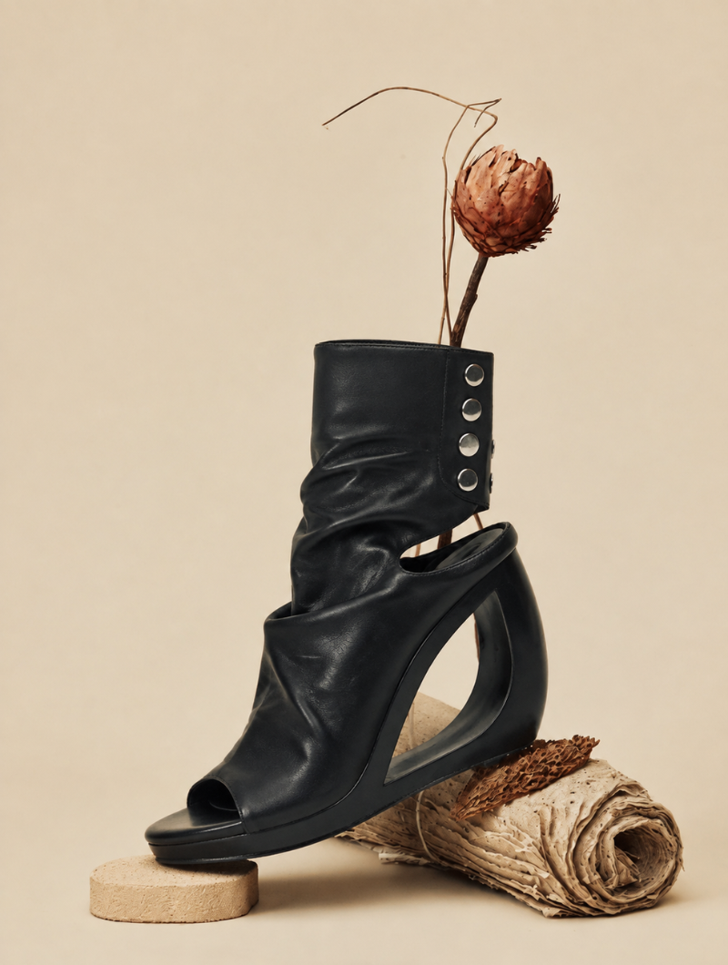 Hollow Heel Sandal Booties