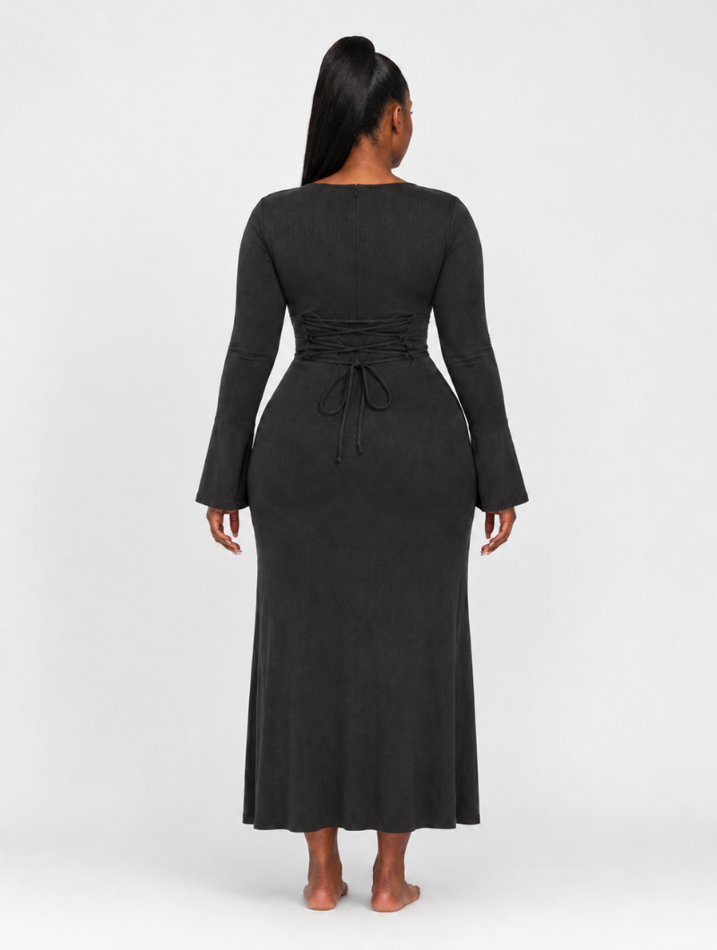 Corset Flare Sleeve Dress
