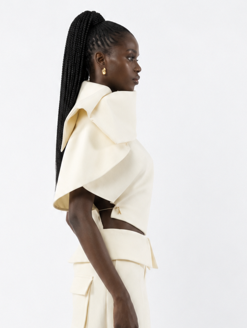 Origami Collar Cape Top