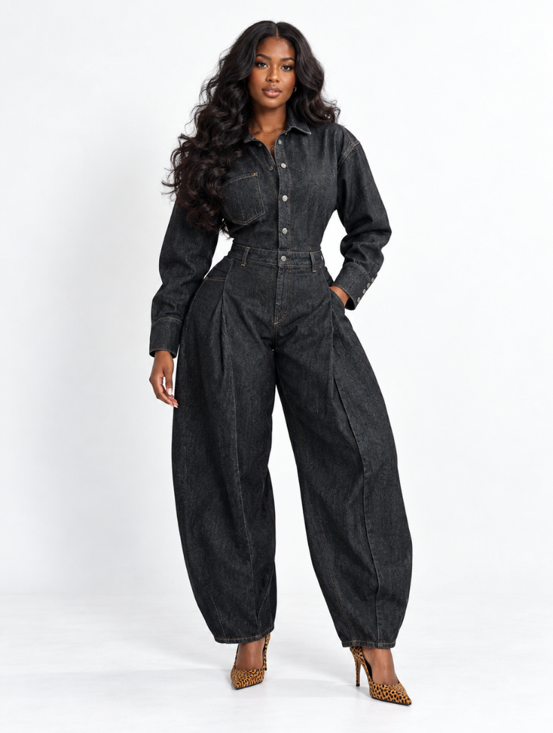 Curve Denim Jumpsuit