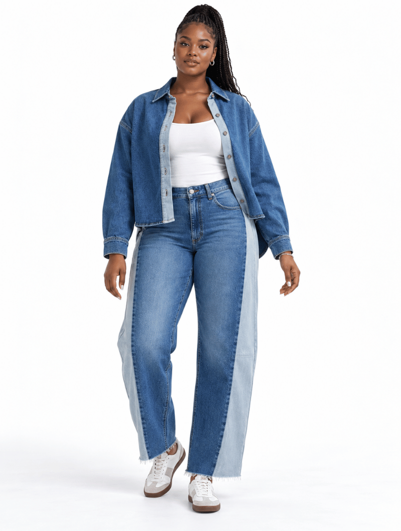 Colorblock Denim Co-ord