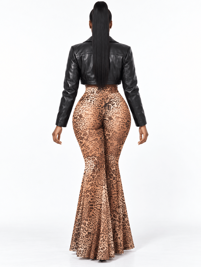 Retro Leopard Flare Pants