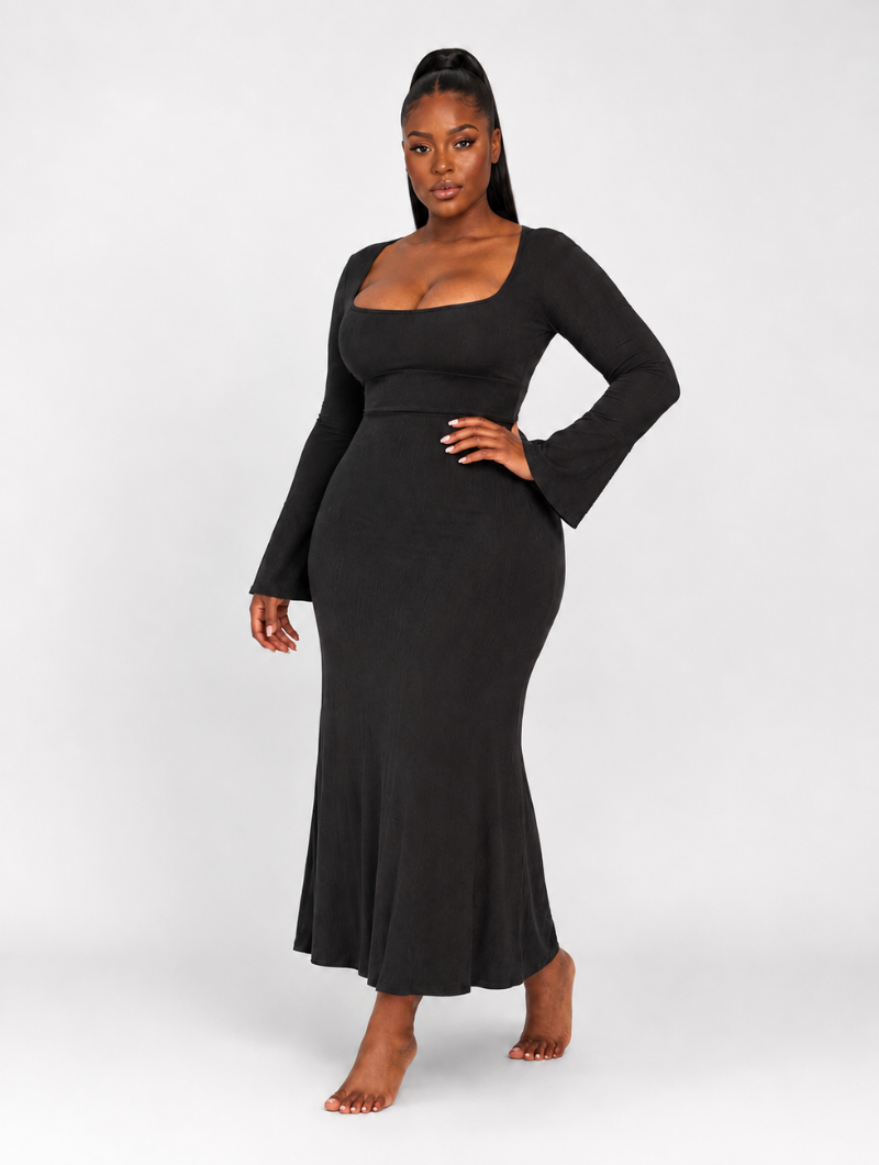 Corset Flare Sleeve Dress