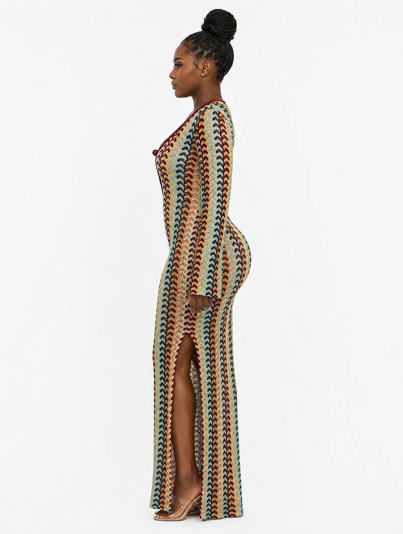 Boho Chevron Maxi Dress