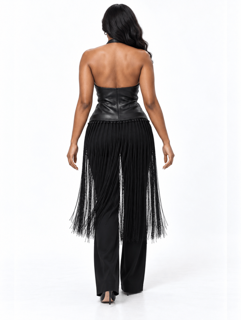 Long Fringe Halter Top