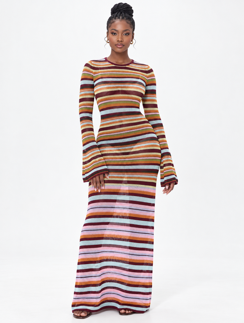 Open Back Stripe Maxi